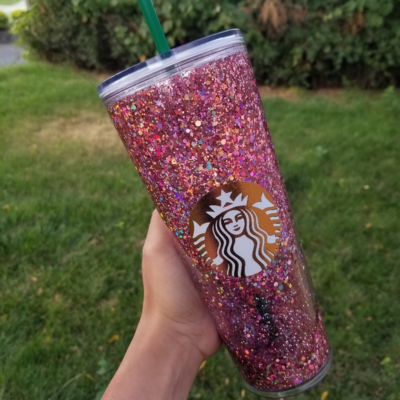 🆕️Starbucks, Custom Rose Gold Holo Tumbler - Picture 3 of 10